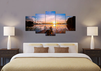 Psalm 461 God Is Our Refuge And Strength Canvas Wall Art Print - Christian Canvas Wall Art