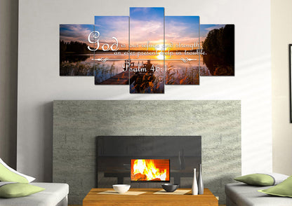 Psalm 461 God Is Our Refuge And Strength Canvas Wall Art Print - Christian Canvas Wall Art