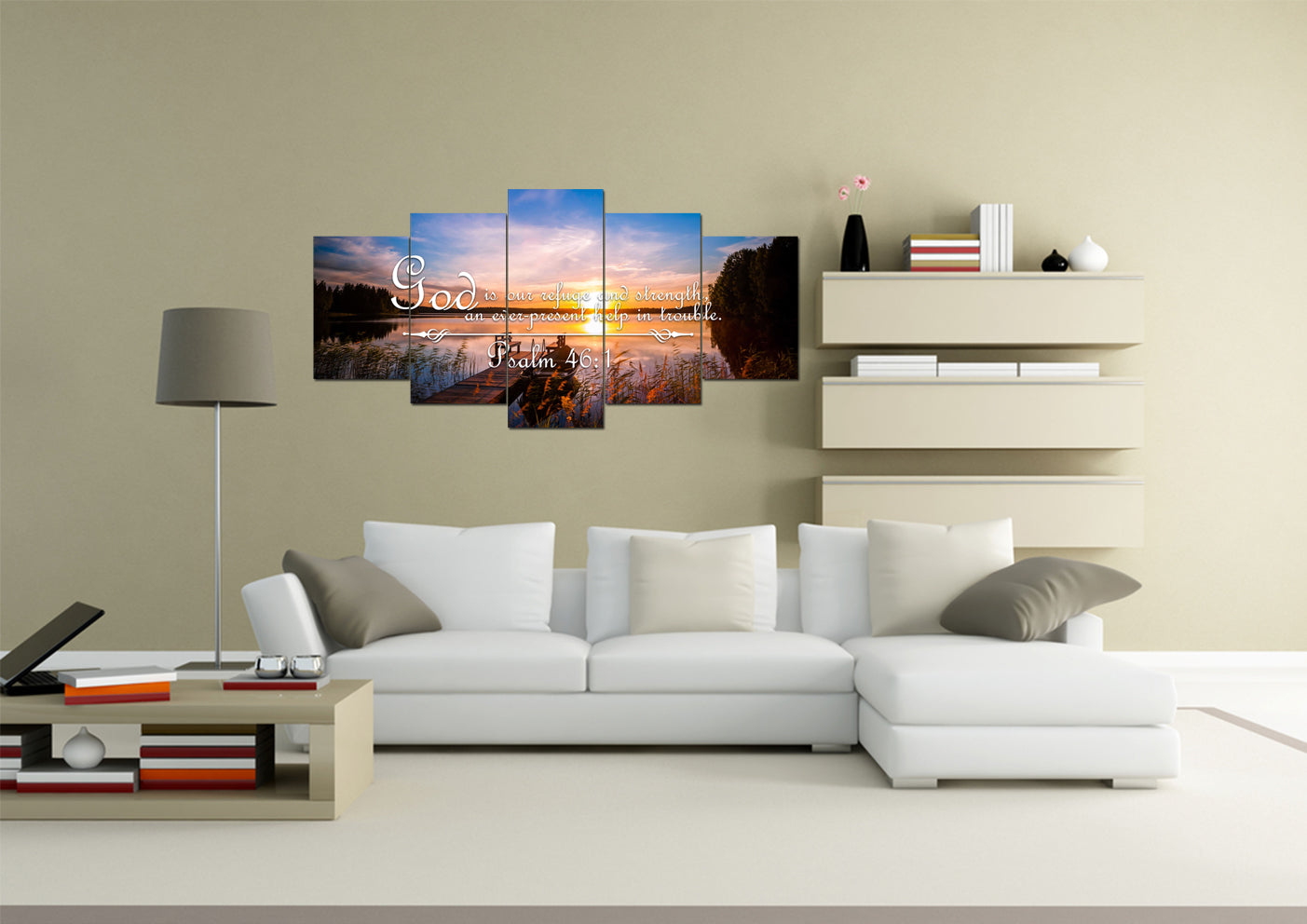 Psalm 461 God Is Our Refuge And Strength Canvas Wall Art Print - Christian Canvas Wall Art