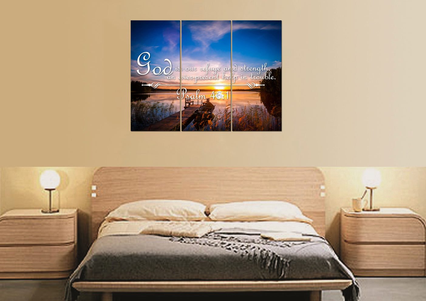 Psalm 461 God Is Our Refuge And Strength Canvas Wall Art Print - Christian Canvas Wall Art