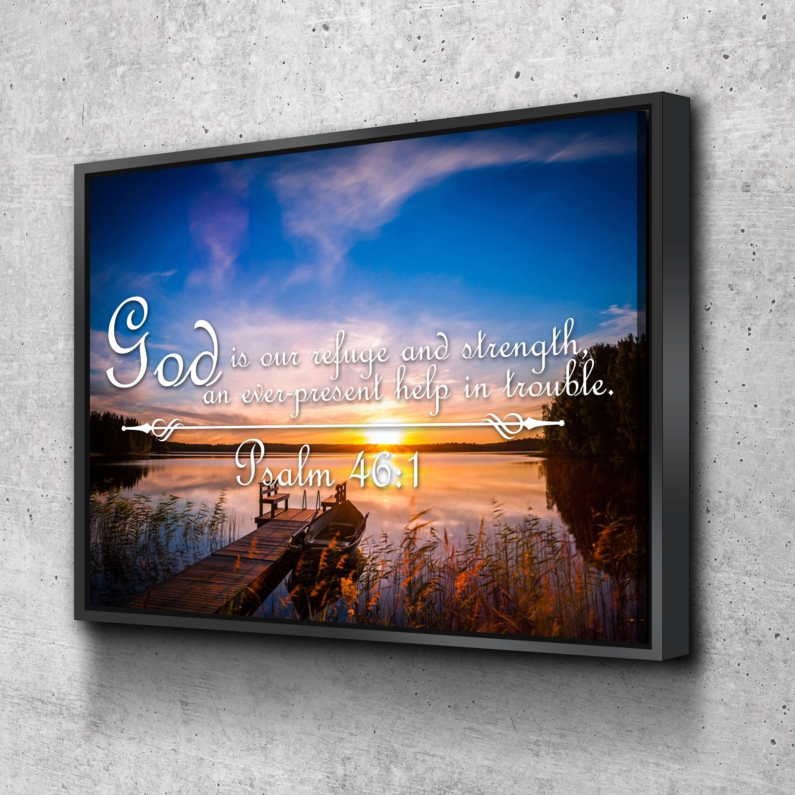 Psalm 461 God Is Our Refuge And Strength Canvas Wall Art Print - Christian Canvas Wall Art