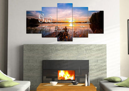 Psalm 461 God Is Our Refuge And Strength Canvas Wall Art Print - Christian Canvas Wall Art