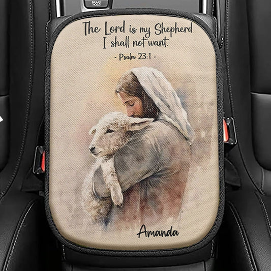 Psalm 46 God Is Within Her She Will Not Fall Seat Box Cover, Christian Car Center Console Cover