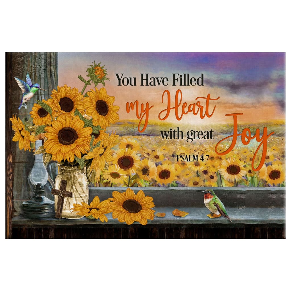 Psalm 47 You Have Filled My Heart With Great Joy Wall Art Canvas - Religious Wall Decor