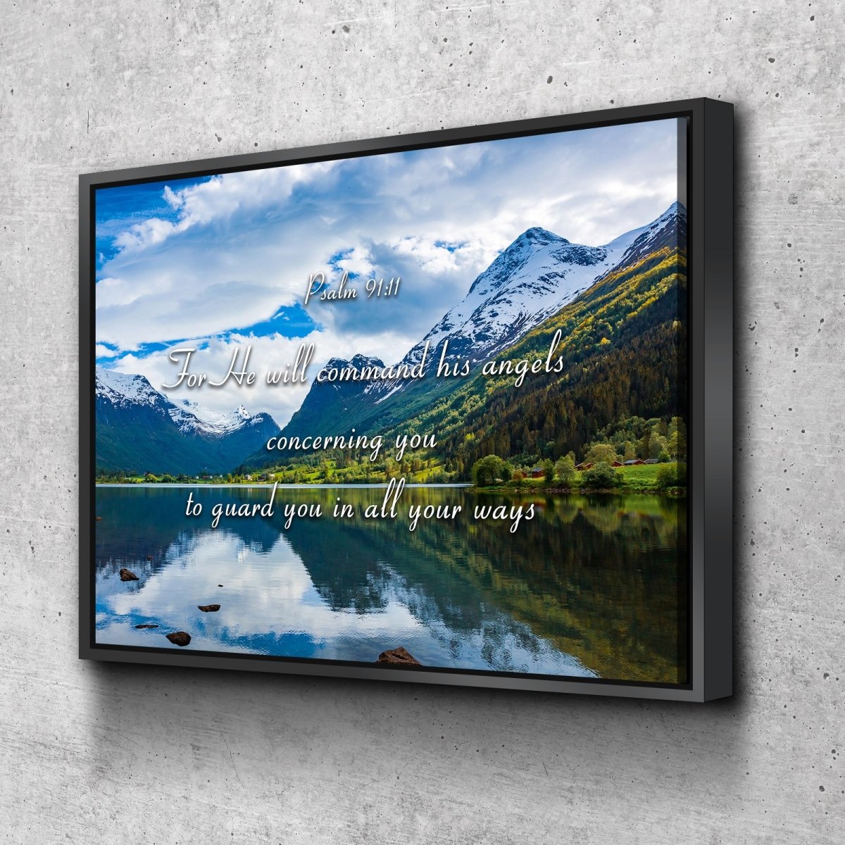 Psalm 9111 Command Angels To Guard You & Lake Wall Art - Christian Can ...