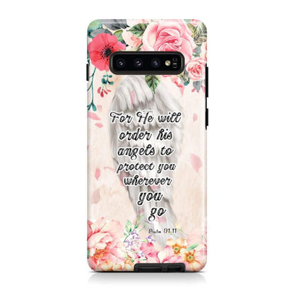 Psalm 9111 For He Will Order His Angels To Protect You Phone Case - Scripture Phone Cases - Iphone Cases Christian