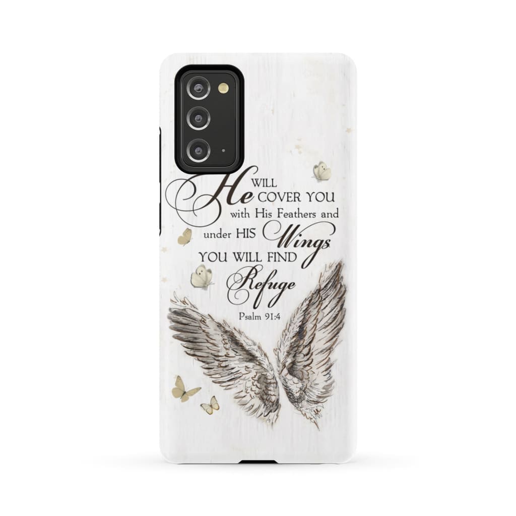 Psalm 914 He Will Cover You With His Feathers Phone Case - Christian Phone Cases - Religious Phone Case