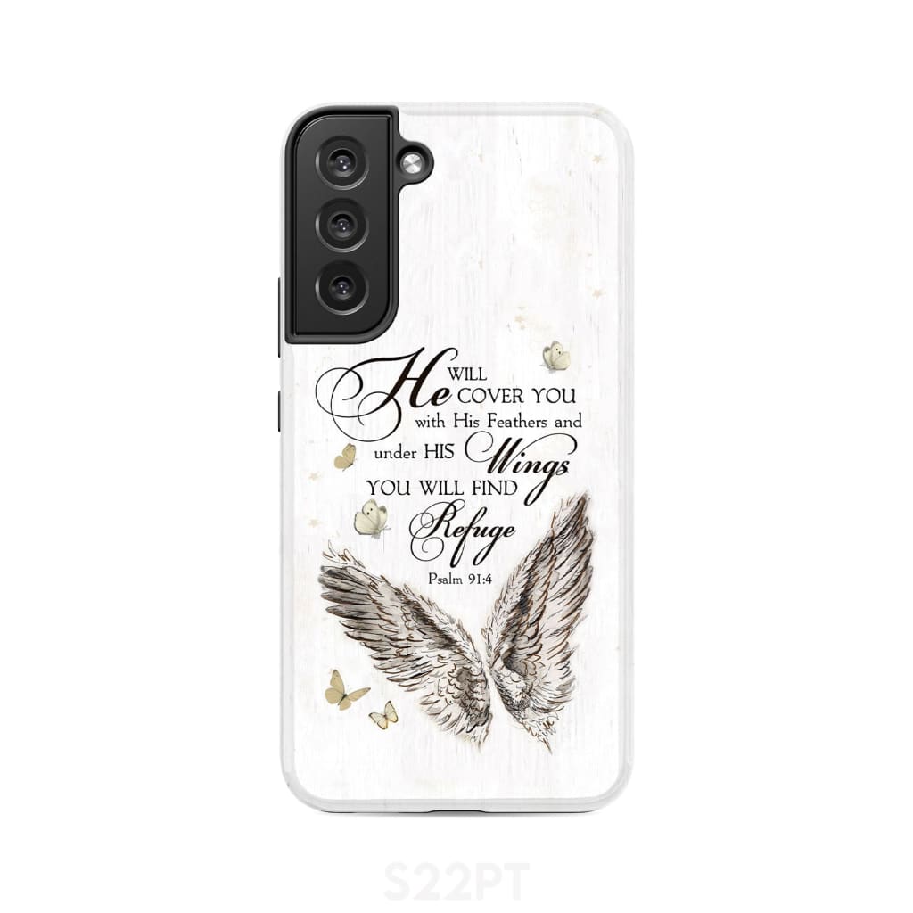 Psalm 914 He Will Cover You With His Feathers Phone Case - Christian Phone Cases - Religious Phone Case
