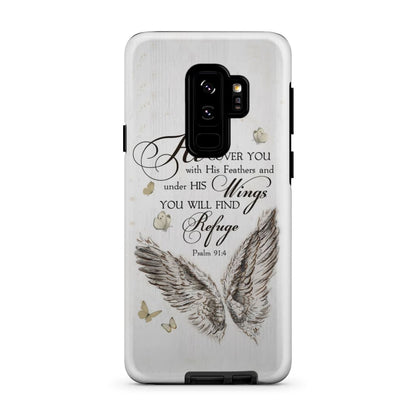Psalm 914 He Will Cover You With His Feathers Phone Case - Christian Phone Cases - Religious Phone Case