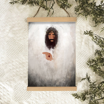 Psalm 91 Hanging Canvas Wall Art - Jesus Picture - Jesus Portrait Canvas - Religious Canvas