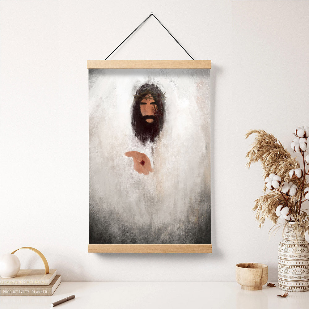 Psalm 91 Hanging Canvas Wall Art - Jesus Picture - Jesus Portrait Canvas - Religious Canvas