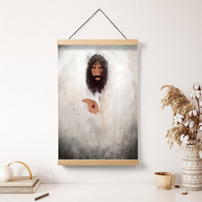 Psalm 91 Hanging Canvas Wall Art - Jesus Picture - Jesus Portrait Canvas - Religious Canvas