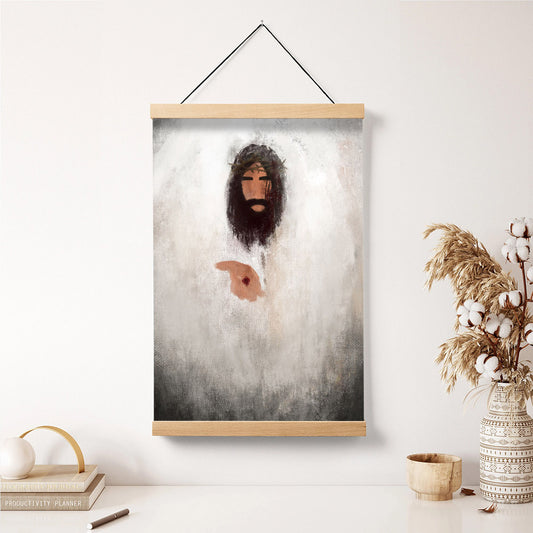 Psalm 91 Hanging Canvas Wall Art - Jesus Picture - Jesus Portrait Canvas - Religious Canvas