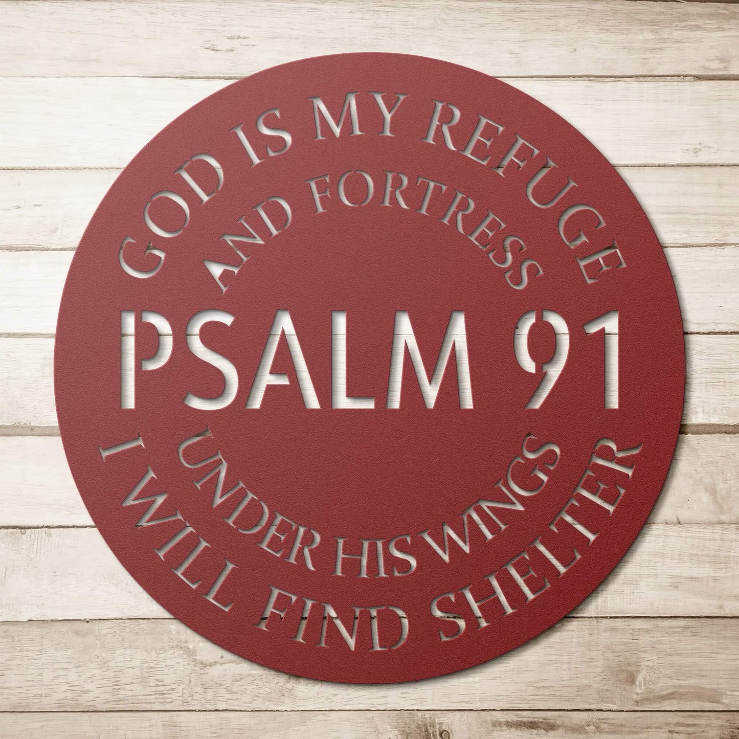 Psalm 91 Metal Sign - Christian Metal Wall Art - Religious Metal Wall Decor
