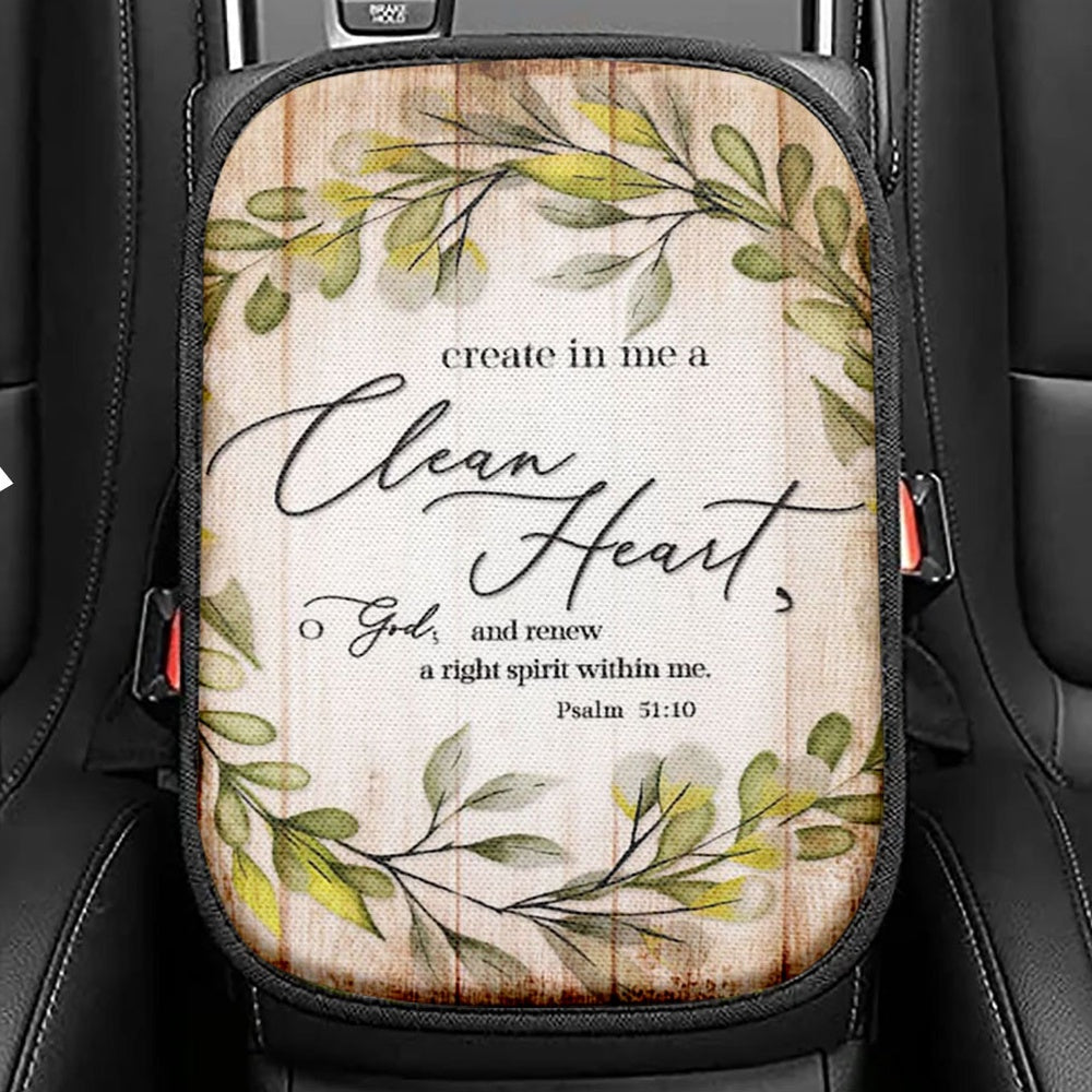 Psalm 9419 When Anxiety Was Great Within Me Seat Box Cover, Bible Verse Car Center Console Cover, Scripture Car Interior Accessories