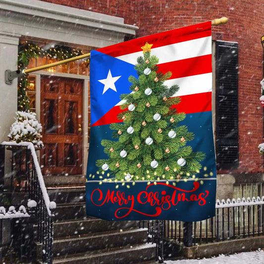Puerto Rico Christmas Flag - Christmas Garden Flag - Christmas House Flag - Christmas Outdoor Decoration