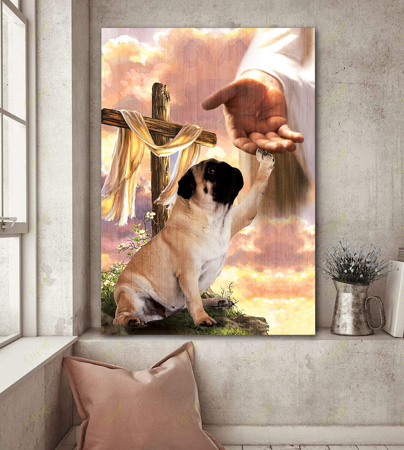 Pug God Hand Canvas - Canvas Decor Ideas