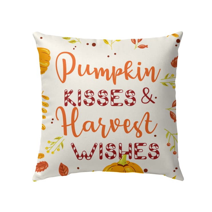 Pumpkin Kisses And Harvest Wishes Christian Pillow