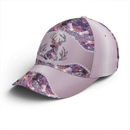 Purple Metallic Style Deer Hunting Baseball Cap