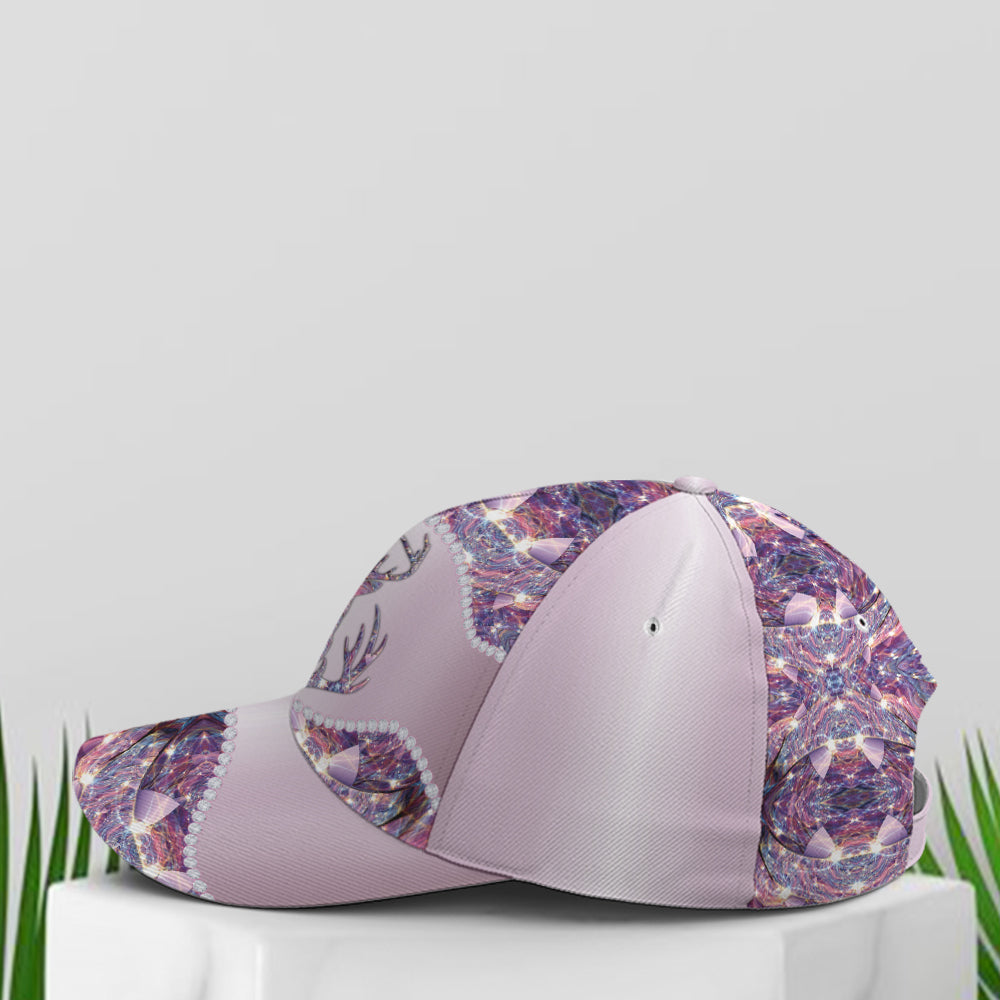 Purple Metallic Style Deer Hunting Baseball Cap