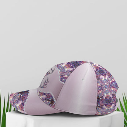 Purple Metallic Style Deer Hunting Baseball Cap