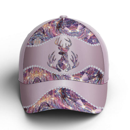 Purple Metallic Style Deer Hunting Baseball Cap
