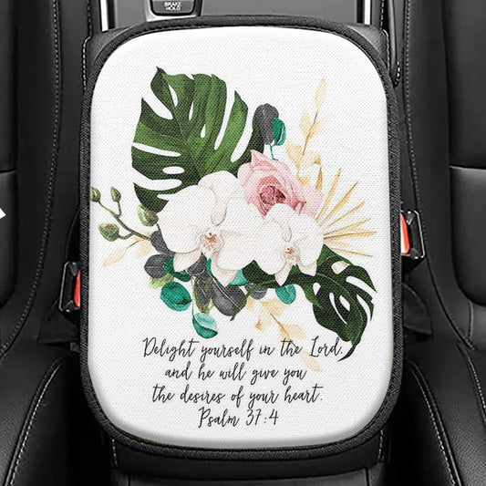 Put On The Armor Of God Pray Devil Runs Warrior Seat Box Cover, Christian Car Center Console Cover, Bible Verse Car Interior Accessories