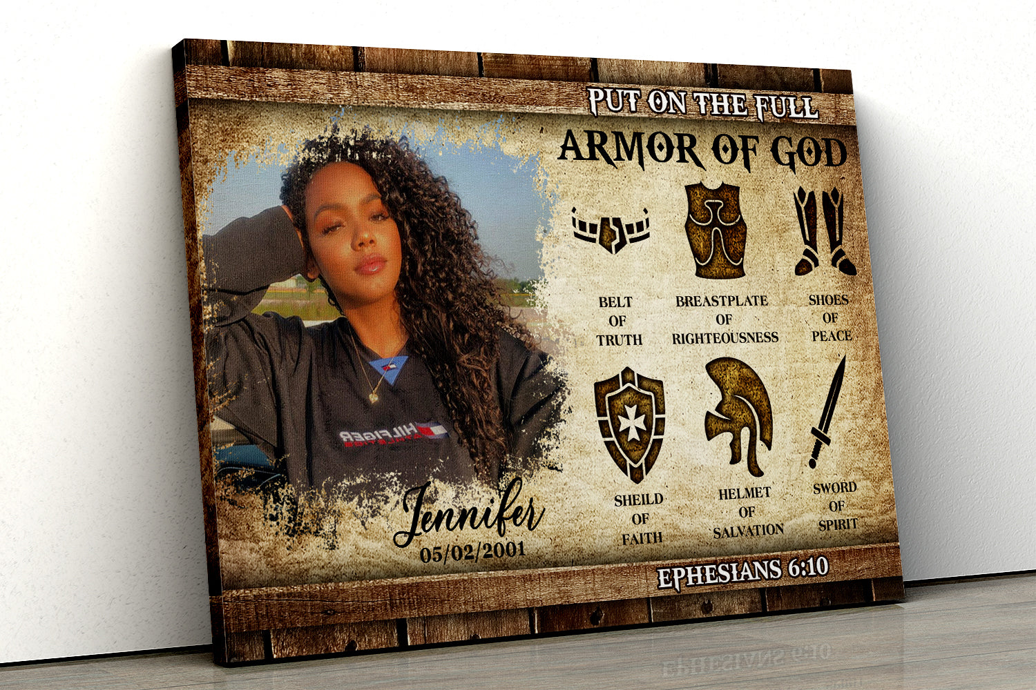 Put On The Full Armor Of God Ephesians 6-10 Canvas Wall Art - Upload Your Photo