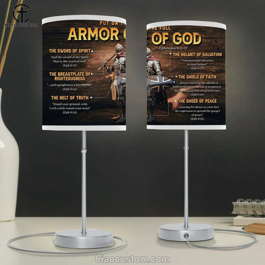 Put On The Full Armor Of God Table Lamp Art - Christian Lamp Art - Religious Room Decor
