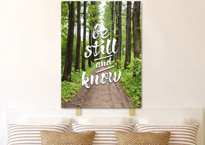 Quiet Forest Road & Be Still Canvas Wall Art