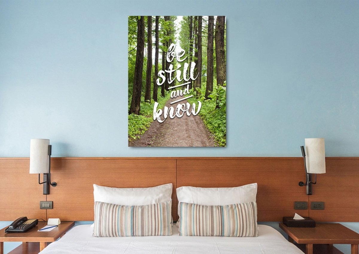 Quiet Forest Road & Be Still Canvas Wall Art