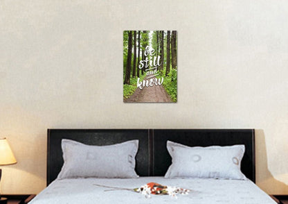 Quiet Forest Road & Be Still Canvas Wall Art