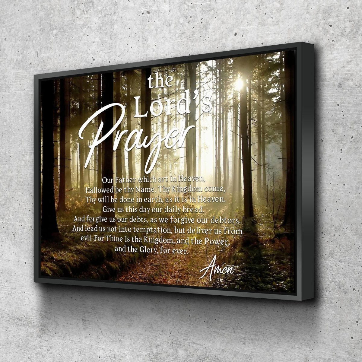 Quiet Forest & The Lords Prayer Wall Art - Christian Canvas Wall Art