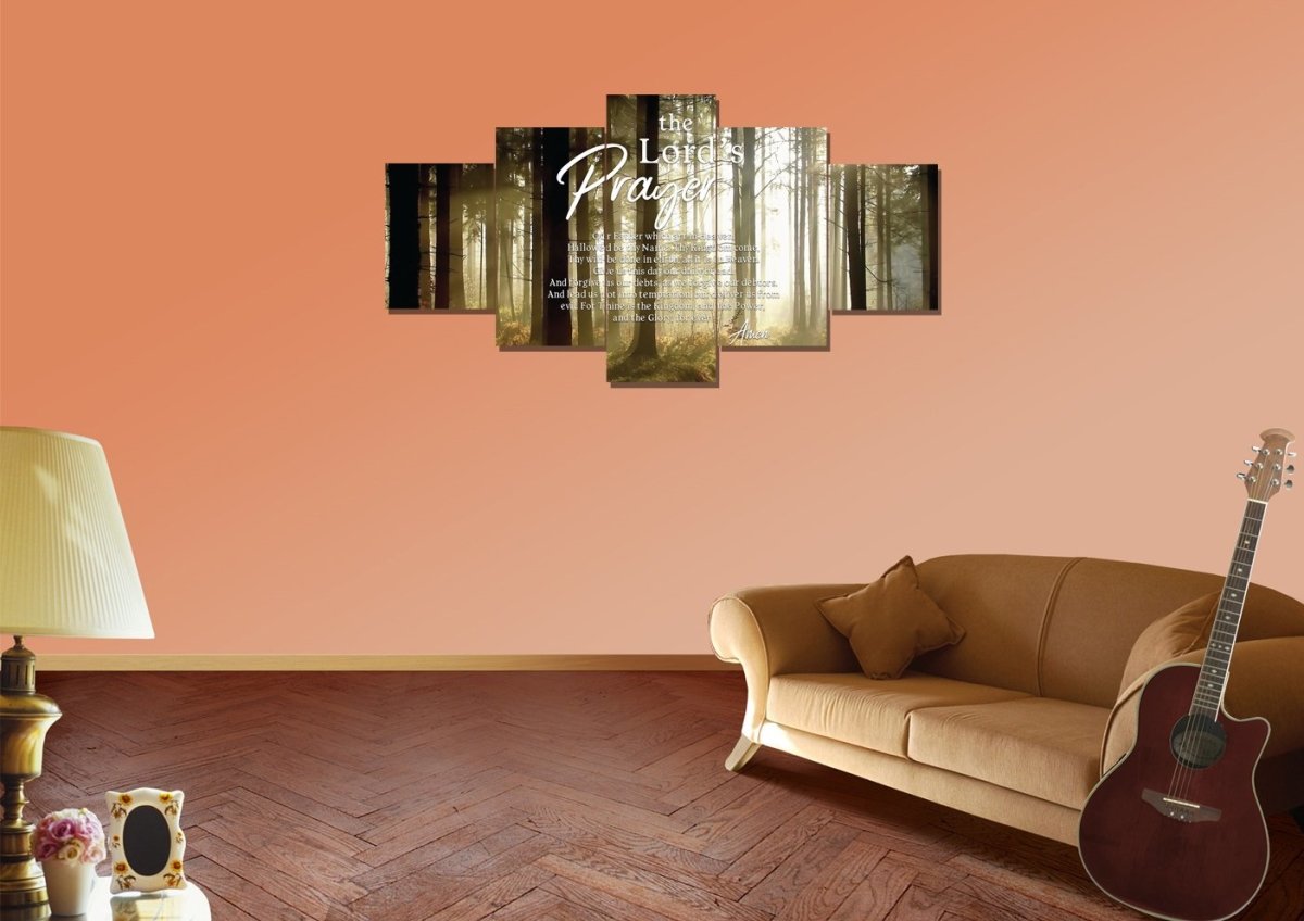 Quiet Forest & The Lords Prayer Wall Art - Christian Canvas Wall Art
