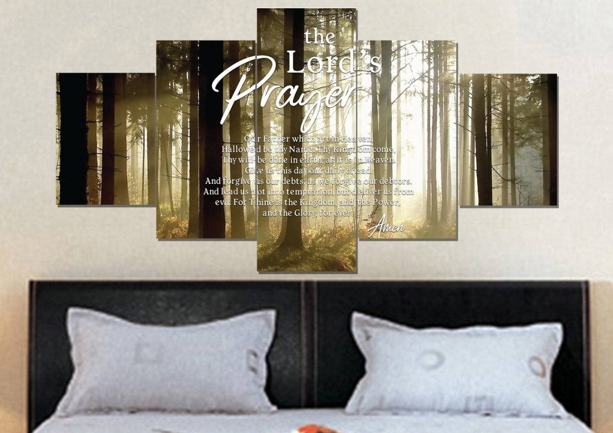 Quiet Forest & The Lords Prayer Wall Art - Christian Canvas Wall Art