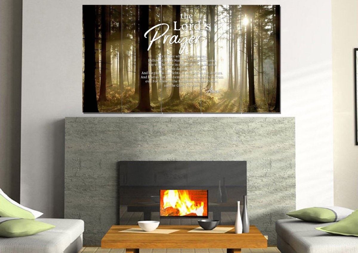 Quiet Forest & The Lords Prayer Wall Art - Christian Canvas Wall Art