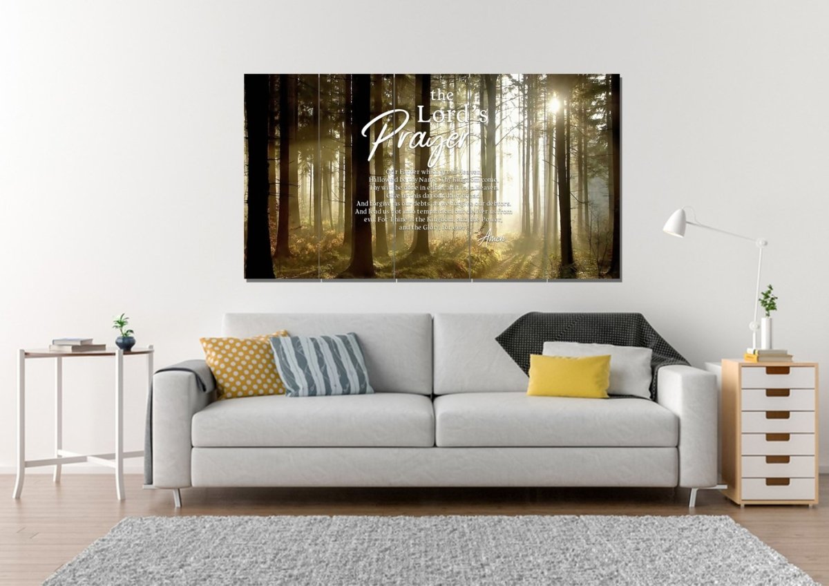 Quiet Forest & The Lords Prayer Wall Art - Christian Canvas Wall Art