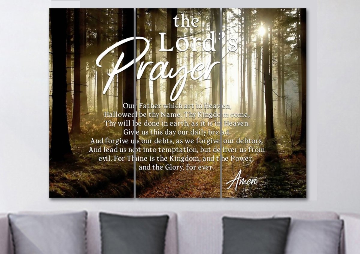 Quiet Forest & The Lords Prayer Wall Art - Christian Canvas Wall Art