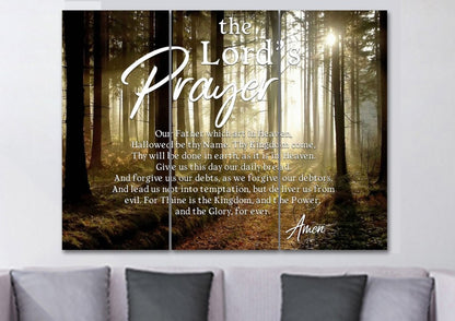 Quiet Forest & The Lords Prayer Wall Art - Christian Canvas Wall Art