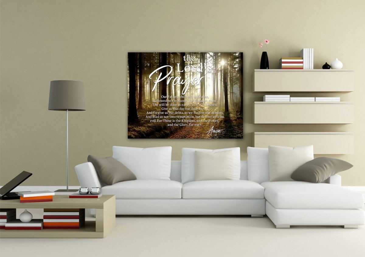 Quiet Forest & The Lords Prayer Wall Art - Christian Canvas Wall Art