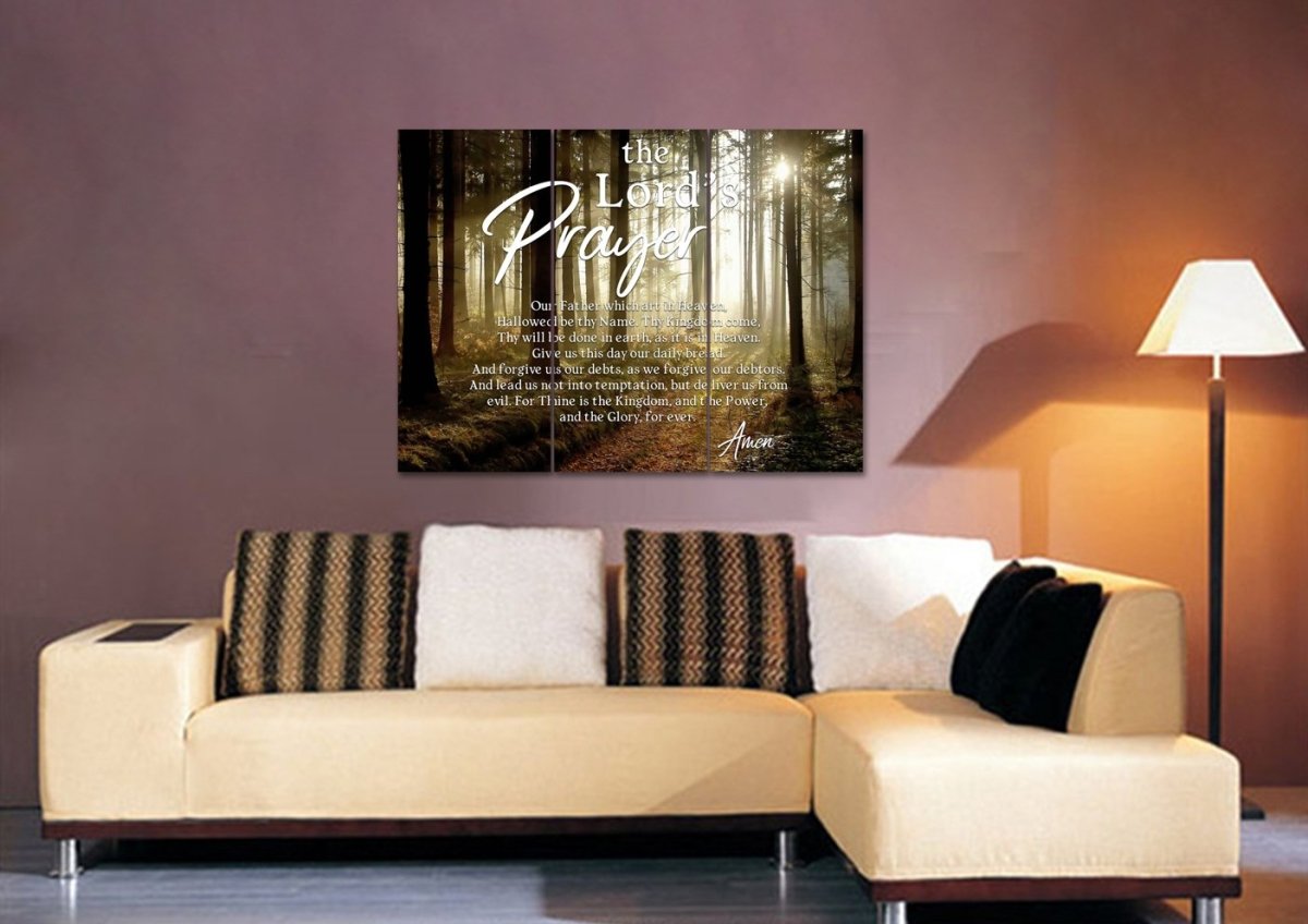 Quiet Forest & The Lords Prayer Wall Art - Christian Canvas Wall Art