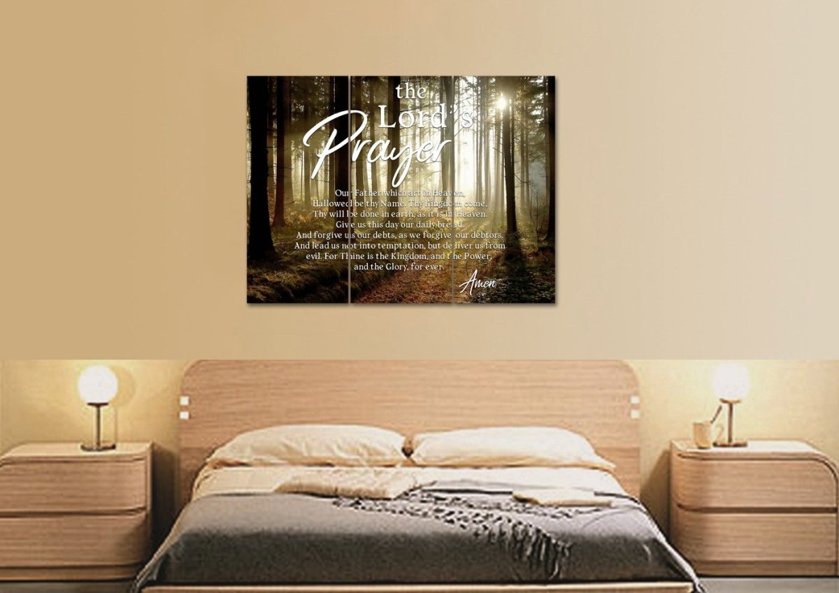 Quiet Forest & The Lords Prayer Wall Art - Christian Canvas Wall Art