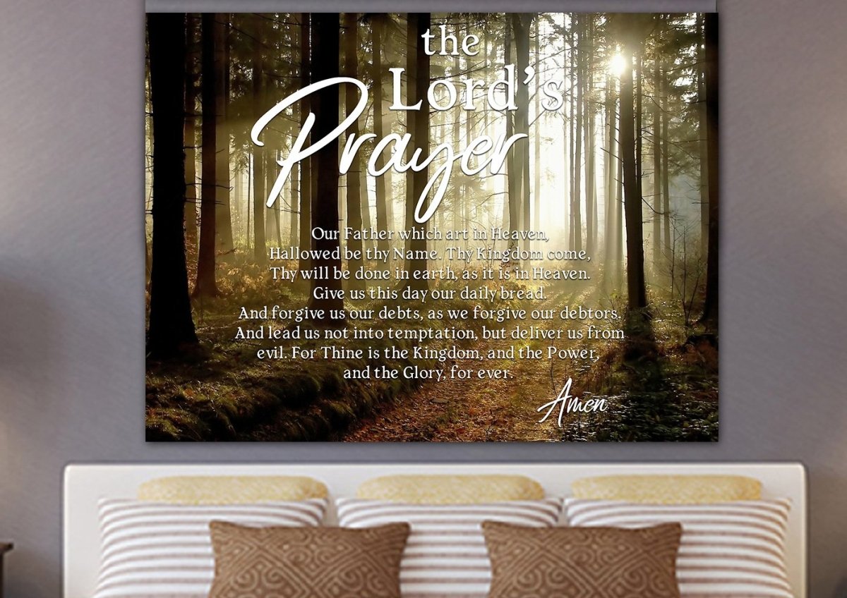 Quiet Forest & The Lords Prayer Wall Art - Christian Canvas Wall Art