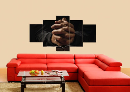 Quiet Hands In Prayer Wall Art - Christian Canvas Wall Art