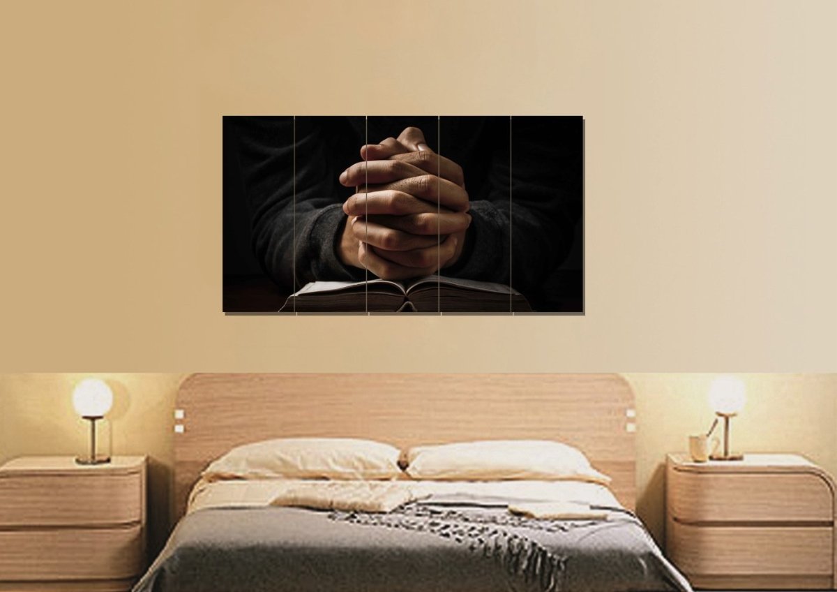 Quiet Hands In Prayer Wall Art - Christian Canvas Wall Art