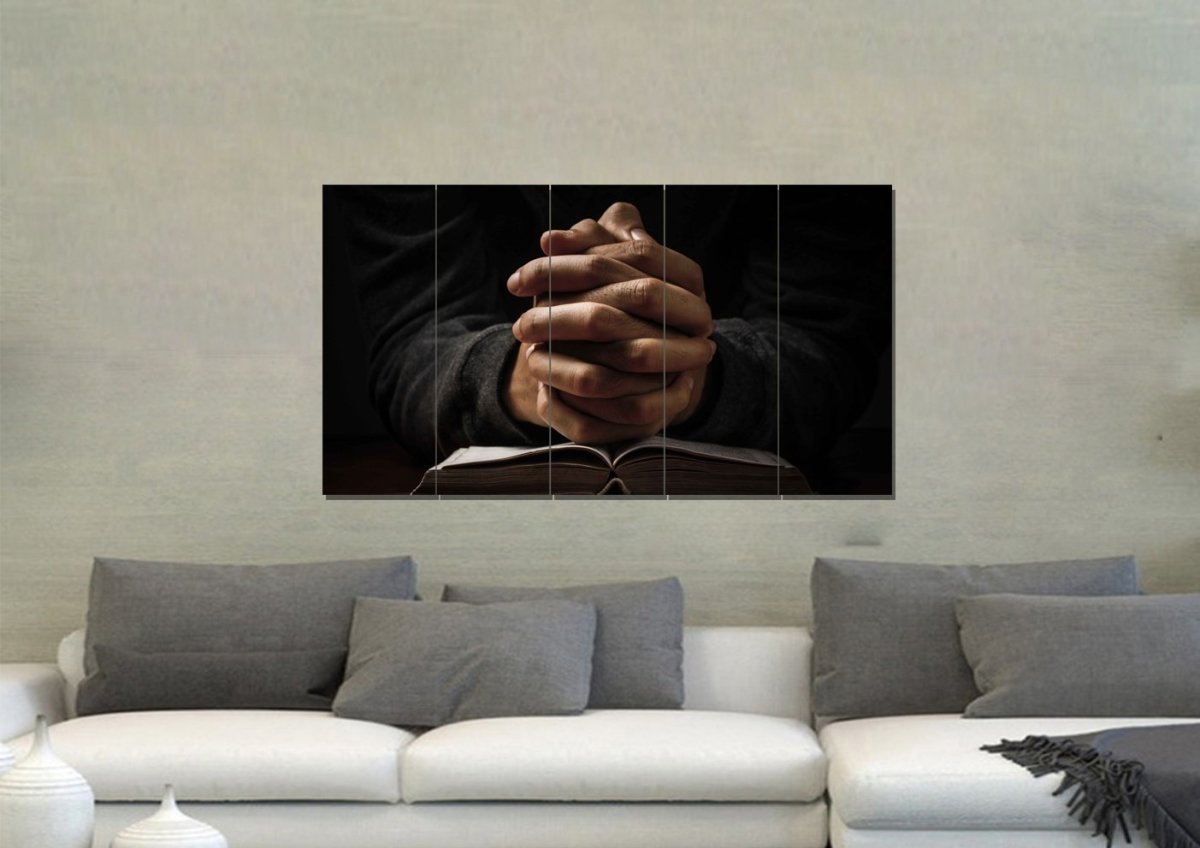 Quiet Hands In Prayer Wall Art - Christian Canvas Wall Art