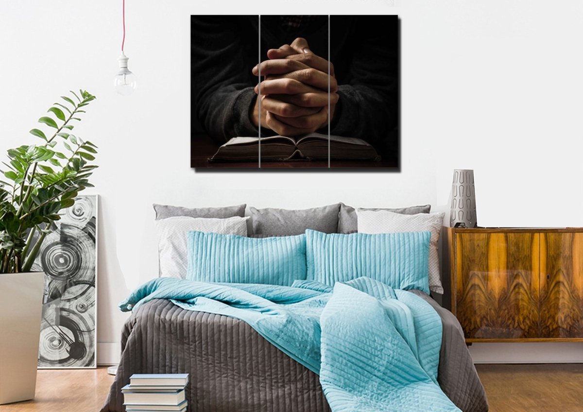 Quiet Hands In Prayer Wall Art - Christian Canvas Wall Art