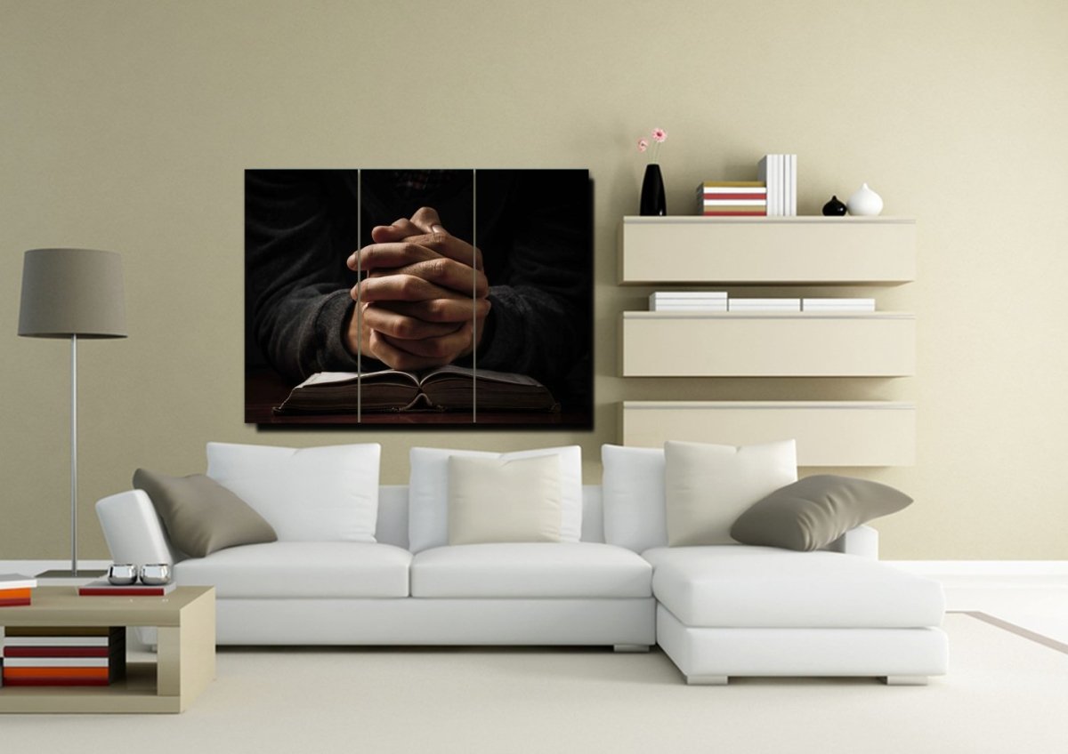 Quiet Hands In Prayer Wall Art - Christian Canvas Wall Art