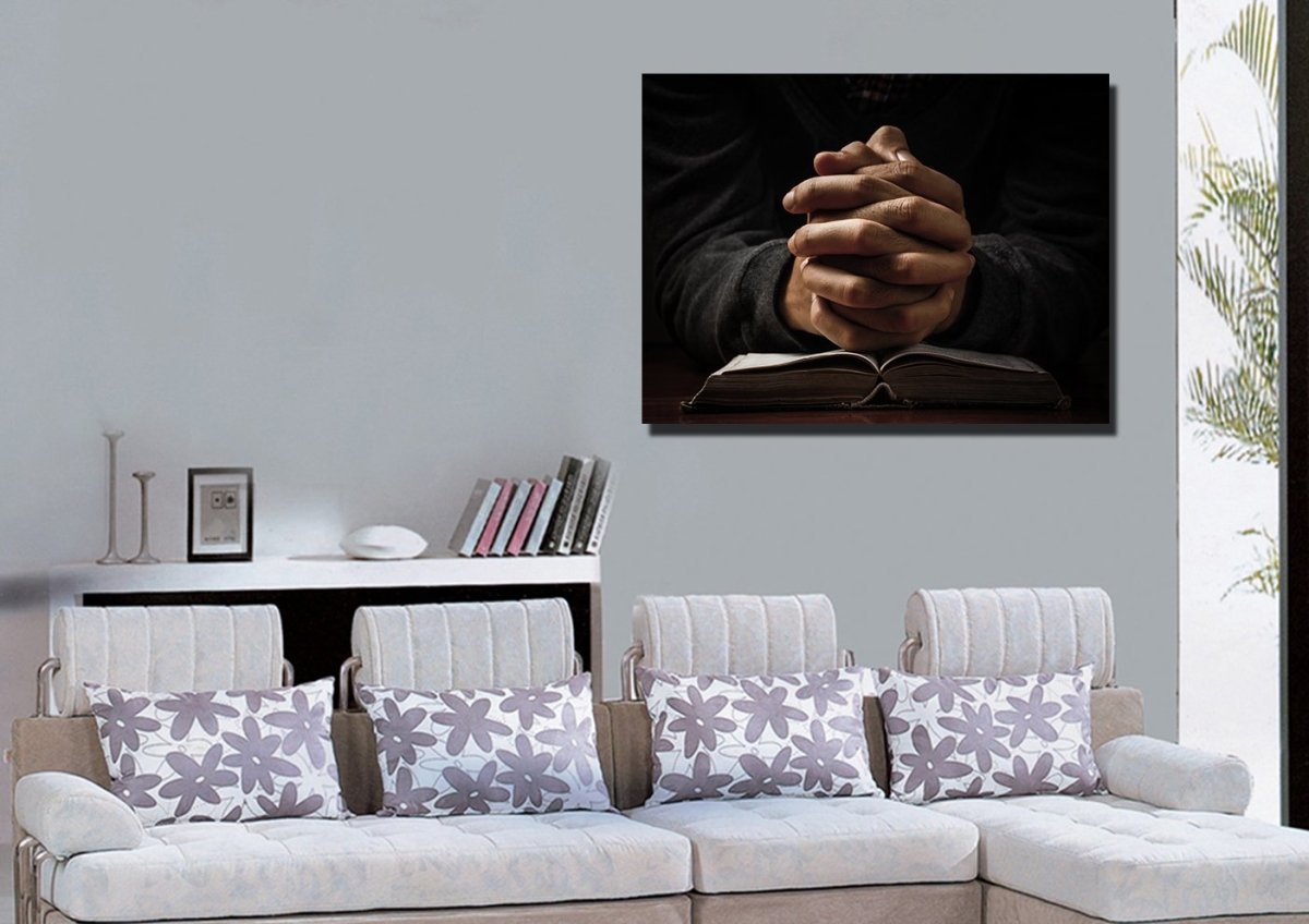 Quiet Hands In Prayer Wall Art - Christian Canvas Wall Art