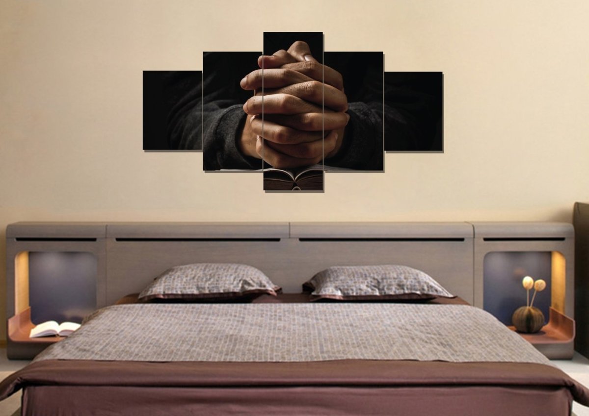 Quiet Hands In Prayer Wall Art - Christian Canvas Wall Art